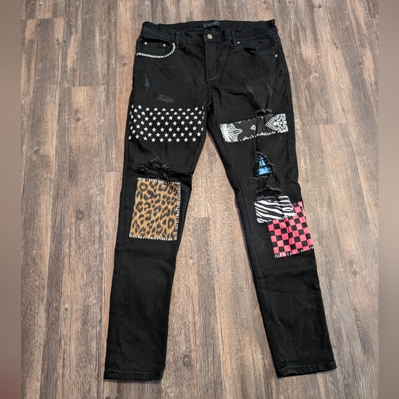 AMIRI Other - Amiri 38 Black Jeans Distressed Patchwork Pants Mens